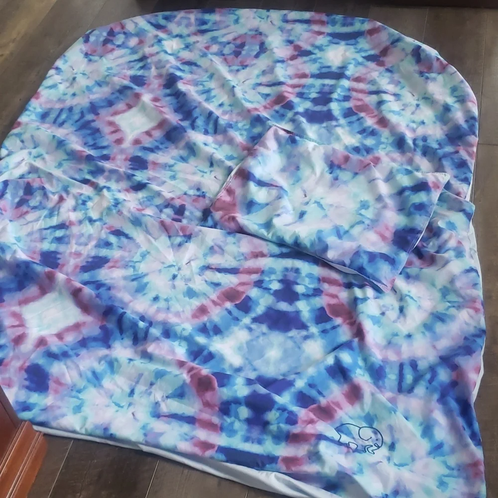 Twin Ivory Ella Izzie Tie Dye Comforter cover Duvet cover + One Standard sham